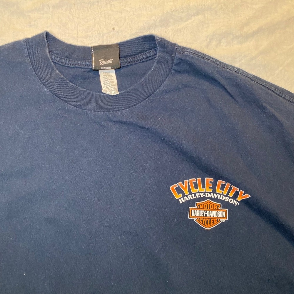Harley-Davidson Cycle City Oahu Hawaii 3xl Navy Graphic T-Shirt View 3